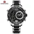 NAVIFORCE NF9199 Top Brand Luxury Men Watch Quartz Digital Male Clock Military Sport Silver Black Stainless Steel Man Wristwatch