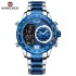 NAVIFORCE NF9199 Top Brand Luxury Men Watch Quartz Digital Male Clock Military Sport Silver Black Stainless Steel Man Wristwatch