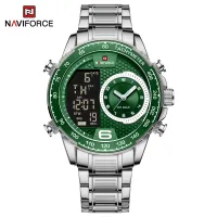 NAVIFORCE NF9199 Top Brand Luxury Men Watch Quartz Digital Male Clock Military Sport Silver Black Stainless Steel Man Wristwatch