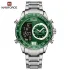 NAVIFORCE NF9199 Top Brand Luxury Men Watch Quartz Digital Male Clock Military Sport Silver Black Stainless Steel Man Wristwatch