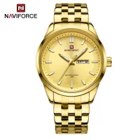 NAVIFORCE NF9203 Classic Quartz Calendar Style Stainless Steel Business Men Wrist Watch High Quality Waterproof Man Clock