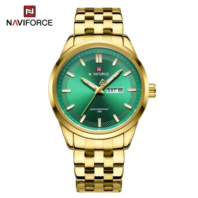 NAVIFORCE NF9203 Classic Quartz Calendar Style Stainless Steel Business Men Wrist Watch High Quality Waterproof Man Clock