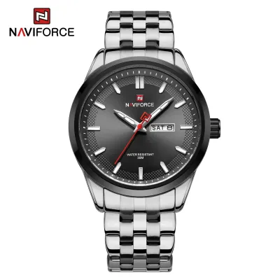 NAVIFORCE NF9203 Classic Quartz Calendar Style Stainless Steel Business Men Wrist Watch High Quality Waterproof Man Clock