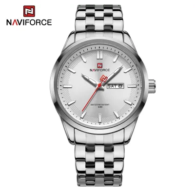 NAVIFORCE NF9203 Classic Quartz Calendar Style Stainless Steel Business Men Wrist Watch High Quality Waterproof Man Clock