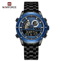 NAVIFORCE NF9205 Stainless Steel Style Menâ€™s Sports Watch Dual Display Dial Waterproof Luminous Watch