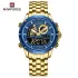 NAVIFORCE NF9205 Stainless Steel Style Men’s Sports Watch Dual Display Dial Waterproof Luminous Watch