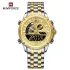 NAVIFORCE NF9205 Stainless Steel Style Menâ€™s Sports Watch Dual Display Dial Waterproof Luminous Watch