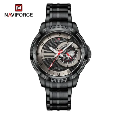 NAVIFORCE NF9206 men quartz watch stylish stainless steel strap Waterproof date display Minimalist business watch