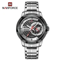 NAVIFORCE NF9206 men quartz watch stylish stainless steel strap Waterproof date display Minimalist business watch
