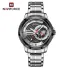 NAVIFORCE NF9206 men quartz watch stylish stainless steel strap Waterproof date display Minimalist business watch