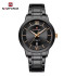 NAVIFORCE NF9254 Stainless Steel Luxury Fashion Elegant Business Luminous Calendar Quartz Watch For Men - Black