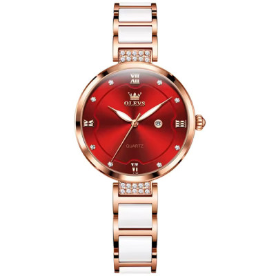 OLEVS 5589 New Dress Quartz Watch For Women 36mm Big Dial Waterproof Luxury Woman Watches Diamond Calendar Ladies Hand Clock