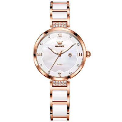 OLEVS 5589 New Dress Quartz Watch For Women 36mm Big Dial Waterproof Luxury Woman Watches Diamond Calendar Ladies Hand Clock