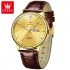 OLEVS 2933 Casual Wholesale Sport Wrist Watch Multifunction Quartz Movt Custom Wood Watch Men Chronograph Watch - Golden & Brown