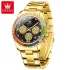 OLEVS 2939 Multifunctional Men's Watch Luxury Brand Colorful Diamond Waterproof dial High Quality Original Quartz Men's Watch - Black & Golden