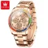 OLEVS 2939 Multifunctional Men's Watch Luxury Brand Colorful Diamond Waterproof dial High Quality Original Quartz Men's Watch - RoseGold