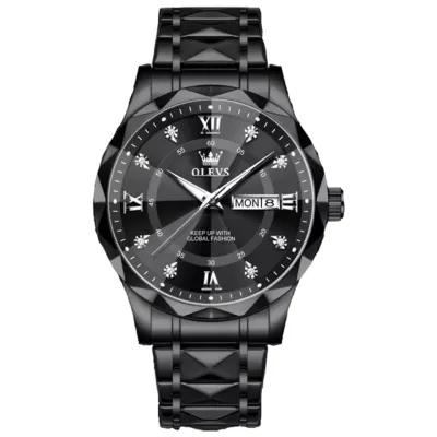 OLEVS 5609 Men's Watch Stainless Steel Fashion Business Calendar Waterproof diamond cart Mirror Quartz Watch Luxury Brand Men's Watch