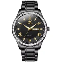 OLEVS 9906 Quartz Men's Watch Classic Fashion Men's Business Waterproof Stainless Steel Diamond dial Top Luxury Brand Men Watch