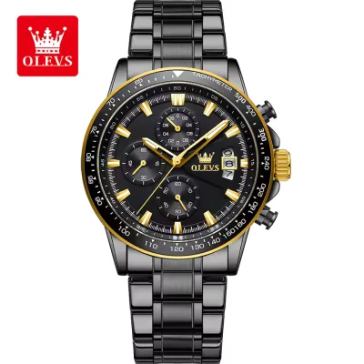 OLEVS TY705 Exclusive Design Men's Multifunctional Chronograph Quartz Watch - Black