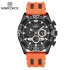 NAVIFORCE NF8019T Mens Watches TPU band Fashion Sport Quartz Watches Man Watch Chronograph Waterproof - Orange