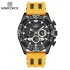 NAVIFORCE NF8019T Mens Watches TPU band Fashion Sport Quartz Watches Man Watch Chronograph Waterproof - Yellow
