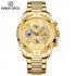 NAVIFORCE NF8021 Men Luxury Chronograph Quartz Watch Waterproof Date Stainless Steel Sport Luminous Fashion Watch - Golden