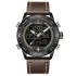 NAVIFORCE NF9144 Luxury Brand Men Sports Quartz Watch Men's Genuine Leather Waterproof Wrist Watches Male Fashion Date Week LED Clock - Black Chocolate