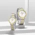 NAVIFORCE 9228 Fashion Wild Watch for Lover Stainless Steel Band Date Display Couple Wristwatch Quartz Water Resistant Business Clock - NF9228C_SilverGoldenWhite