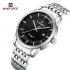 NAVIFORCE 9228 Fashion Wild Watch for Lover Stainless Steel Band Date Display Male Wristwatch Quartz Water Resistant Business Clock - NF9228G_SilverBlack
