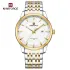 NAVIFORCE 9228 Fashion Wild Watch for Lover Stainless Steel Band Date Display Male Wristwatch Quartz Water Resistant Business Clock - NF9228G_SilverGoldenWhite