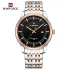 NAVIFORCE 9228 Fashion Wild Watch for Lover Stainless Steel Band Date Display Male Wristwatch Quartz Water Resistant Business Clock - NF9228G_SilverRoseGoldBlack