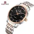 NAVIFORCE 9228 Fashion Wild Watch for Lover Stainless Steel Band Date Display Male Wristwatch Quartz Water Resistant Business Clock - NF9228G_SilverRoseGoldBlack