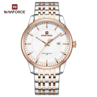 NAVIFORCE 9228 Fashion Wild Watch for Lover Stainless Steel Band Date Display Male Wristwatch Quartz Water Resistant Business Clock - NF9228G_SilverRoseGoldWhite