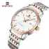 NAVIFORCE 9228 Fashion Wild Watch for Lover Stainless Steel Band Date Display Male Wristwatch Quartz Water Resistant Business Clock - NF9228G_SilverRoseGoldWhite