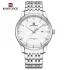 NAVIFORCE 9228 Fashion Wild Watch for Lover Stainless Steel Band Date Display Male Wristwatch Quartz Water Resistant Business Clock - NF9228G_SilverWhite