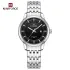 NAVIFORCE 9228 Fashion Wild Watch for Lover Stainless Steel Band Date Display Female Wristwatch Quartz Water Resistant Business Clock - NF9228L_SilverBlack