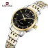 NAVIFORCE 9228 Fashion Wild Watch for Lover Stainless Steel Band Date Display Female Wristwatch Quartz Water Resistant Business Clock - NF9228L_SilverGoldenBlack
