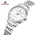 NAVIFORCE 9228 Fashion Wild Watch for Lover Stainless Steel Band Date Display Female Wristwatch Quartz Water Resistant Business Clock - NF9228L_SilverWhite
